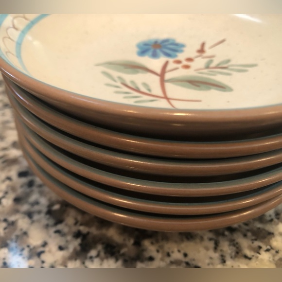 Stangl Pottery Hand Painted (6) BLUE DAISY 5 1/2” BERRY/FRUIT BOWL - Picture 3 of 9